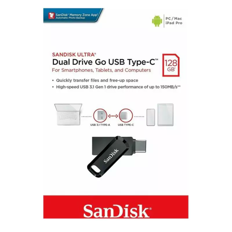 فلش مموری سن دیسک مدل Ultra Dual Drive Go ظرفیت 128 گیگابایت | SANDISK - Image 4